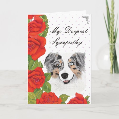 Australian Shepherd Sympathy Greeting Card