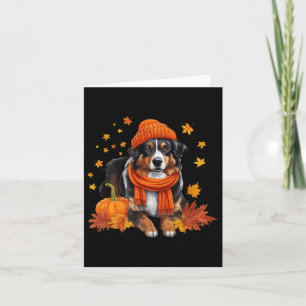 Australian Shepherd Thanksgiving Pumpkin Dog Fall Card