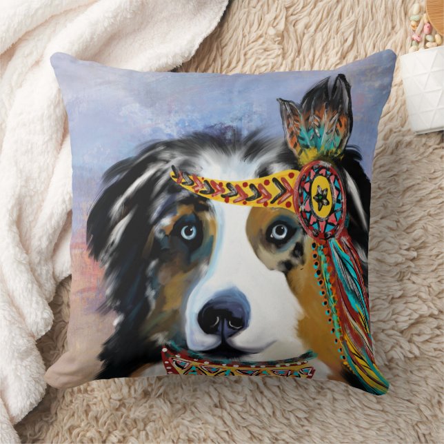 AUSTRALIAN SHEPHERD  THROW PILLOW (Blanket)