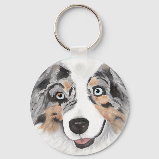 Australian Shepherd ~ Toby Keychain (Front)