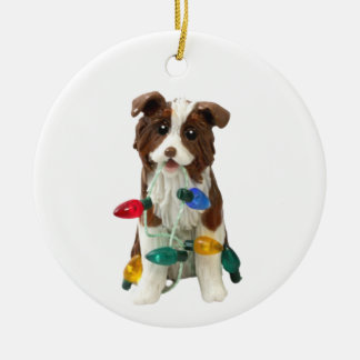 Australian Shepherd Tricolor Red Tricolor Ceramic Ornament