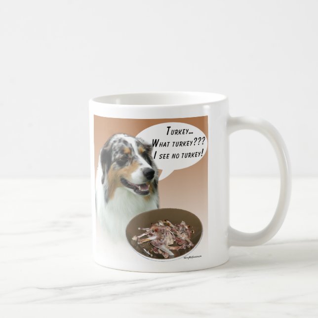 Australian Shepherd Turkey Coffee Mug (Right)