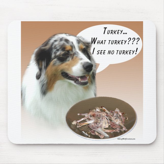Australian Shepherd Turkey Mouse Pad (Front)