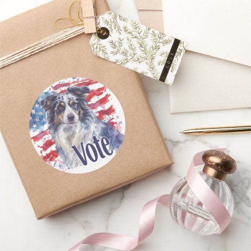 Australian Shepherd US Elections Vote for a Change Classic Round Sticker