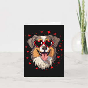 Australian Shepherd Valentine Heart Cute Dog Lover Card
