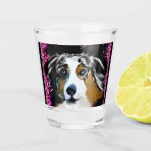 Australian Shepherd Valentine Shot Glass