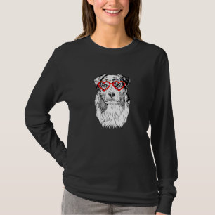 Australian Shepherd Valentines Day Aussie Dog Mom  T-Shirt