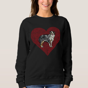 Australian Shepherd Valentines Day Dog Love Finger Sweatshirt