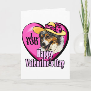 Australian Shepherd Valentines Day Gifts Holiday Card