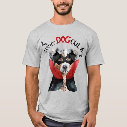 Australian Shepherd Vampire Dog Funny Halloween T_Shirt