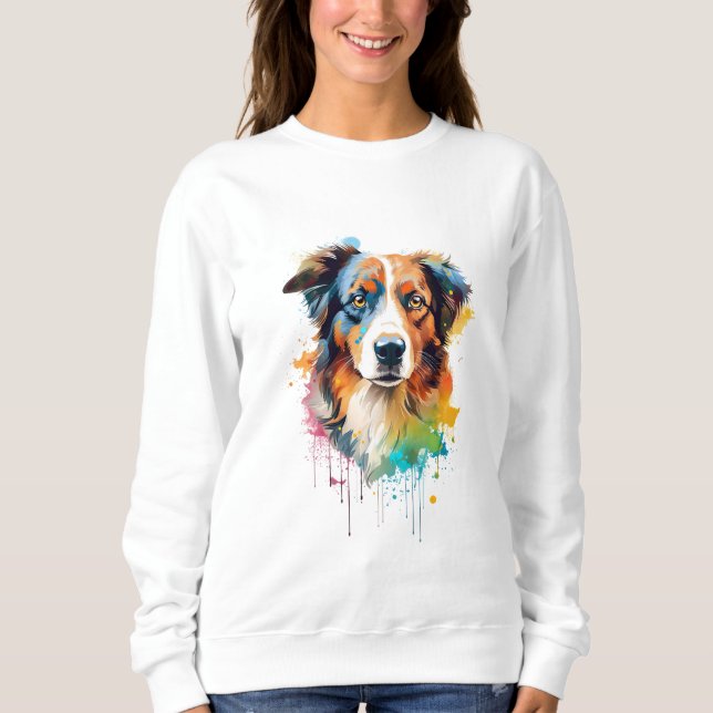 Australian Shepherd Vibrant and Colorful Sweatshirt (Front)