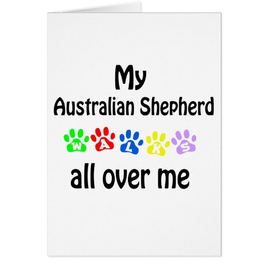Australian Shepherd  Walks Design Cards (Front)