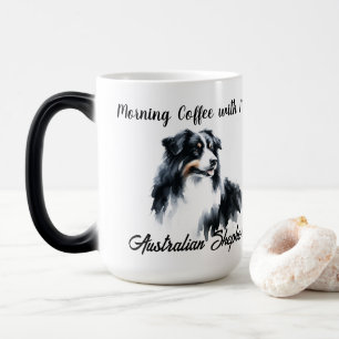 Australian Shepherd Watercolor personalize Color Morph Mug