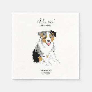 Australian Shepherd Wedding Cocktail Napkins