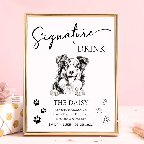 Australian Shepherd Wedding Signature Drink Sign