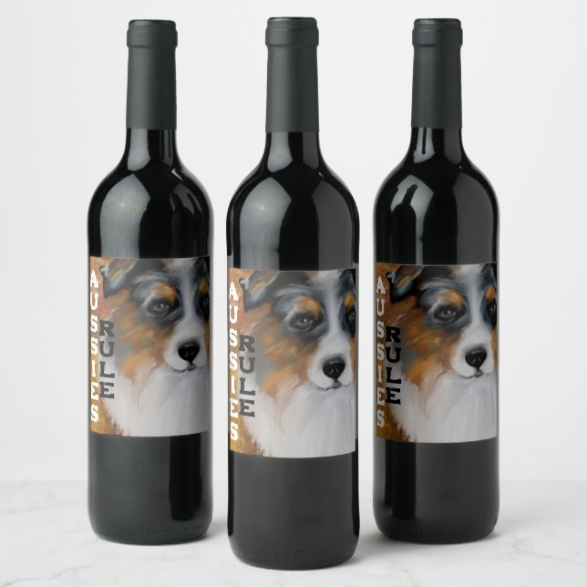 AUSTRALIAN SHEPHERD WINE LABEL (Bottles)