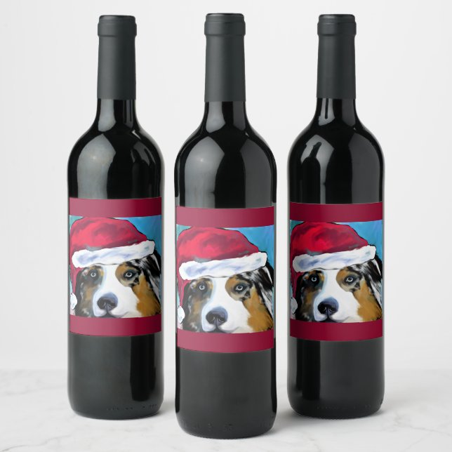 Australian Shepherd    Wine Label (Bottles)