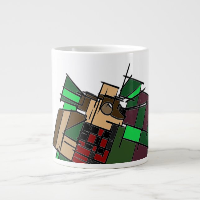 Australian Shepherd winter  Giant Coffee Mug (Front)
