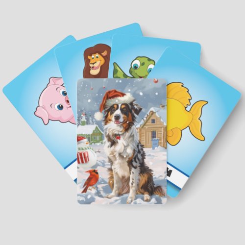 Australian Shepherd Winter Wonderland Christmas Matching Game Cards