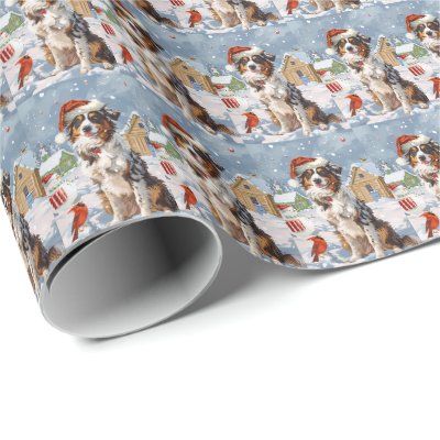 Australian Shepherd Winter Wonderland Christmas Wrapping Paper