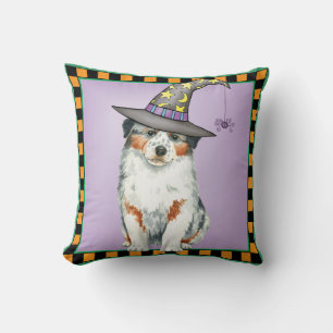 Australian Shepherd Witch Throw Pillow
