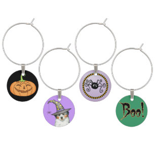 Australian Shepherd Witch Wine Charm