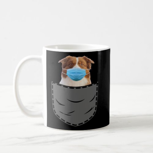 Australian Shepherd with mask in the breast pocket Coffee Mug