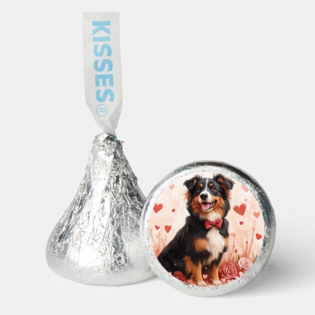 Australian Shepherd with Roses - Valentine's Day  Hershey®'s Kisses® (Front)