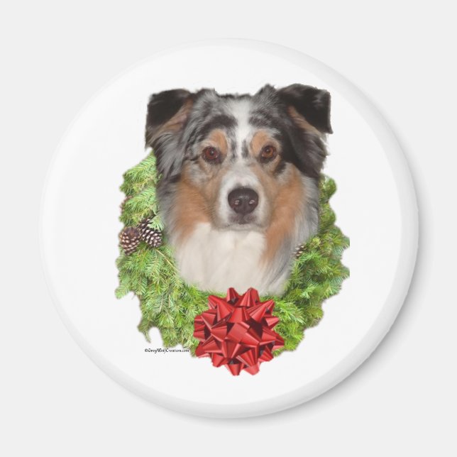 Australian Shepherd Wreath - Magnet (Front)