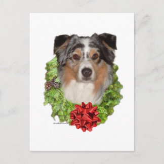 Australian Shepherd Wreath Postcard