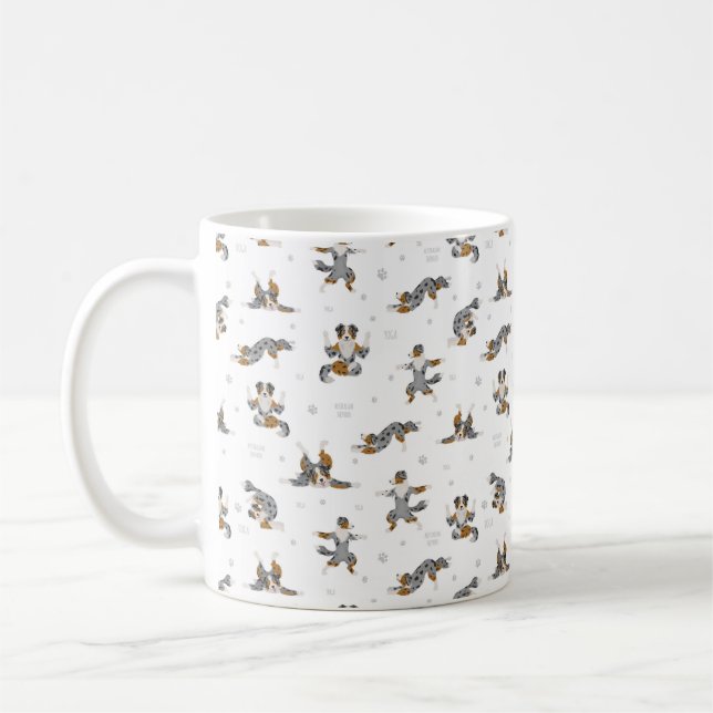 Australian shepherd yoga Mug (Left)