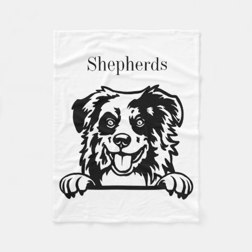 Australian Shepherds dog Fleece Blanket