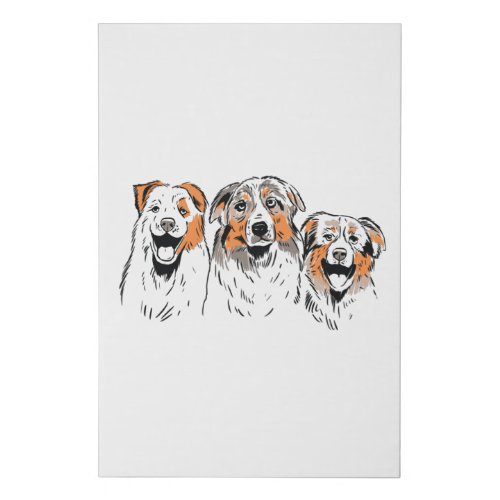 AUSTRALIAN SHEPHERDS FAUX CANVAS PRINT