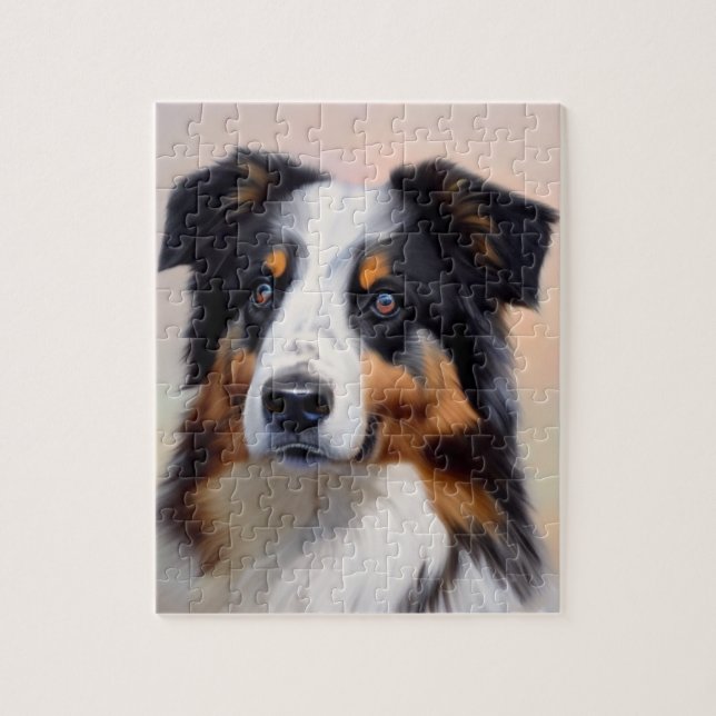 Australian Shepherd's head Jigsaw Puzzle (Vertical)