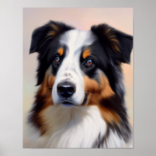 Australian Shepherd's head Poster