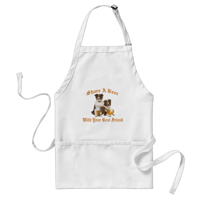 Australian Shepherds Shares A Beer apparel Adult Apron (Front)