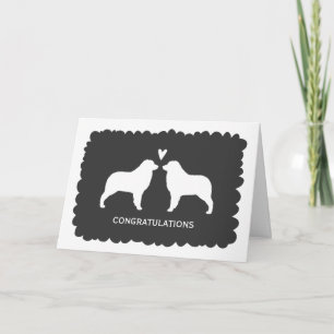 Australian Shepherds Wedding Congratulations Card