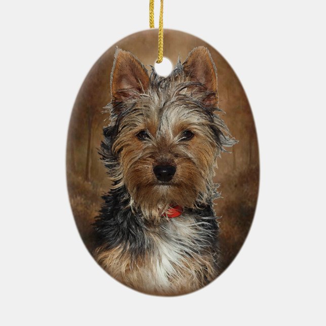 Australian Silky Terrier Ceramic Ornament (Back)