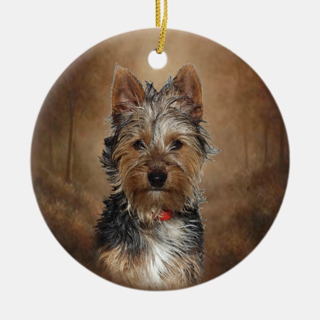 Australian Silky Terrier Ceramic Ornament (Front)