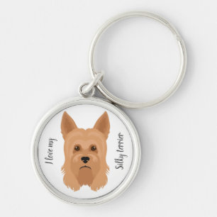 Australian Silky terrier dog Keychain