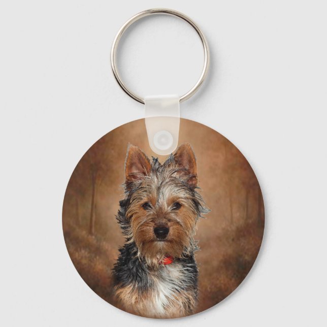 Australian Silky Terrier Keychain (Front)