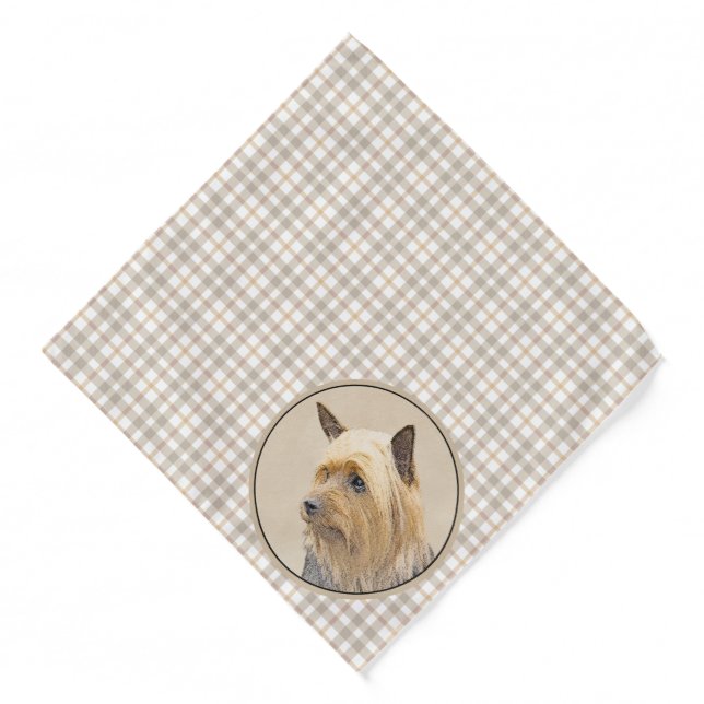Australian Silky Terrier Painting Original Dog Art Bandana (Front)