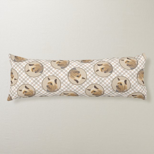 Australian Silky Terrier Painting Original Dog Art Body Pillow (Front)
