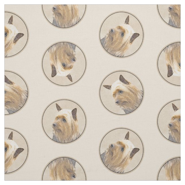 Australian Silky Terrier Painting Original Dog Art Fabric (Swatch)