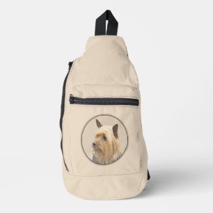 Australian Silky Terrier Painting Original Dog Art Sling Bag