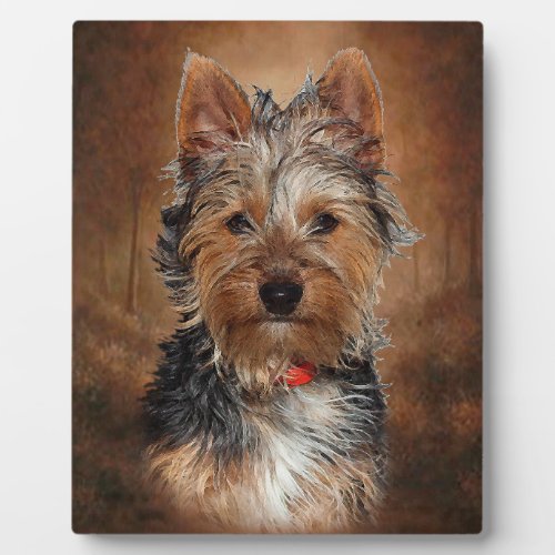 Australian Silky Terrier With Easel Plaque