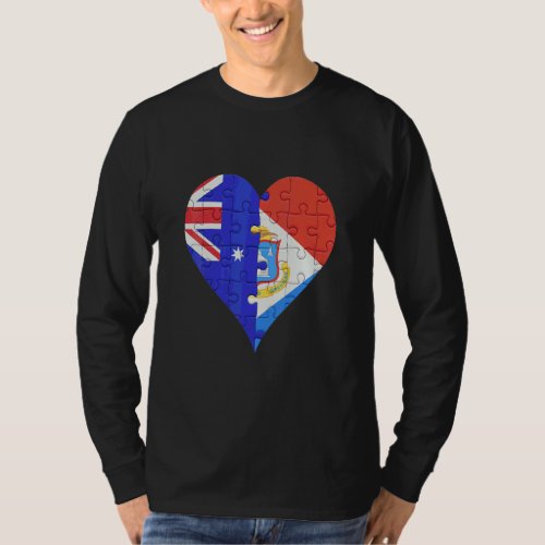 Australian Sint Maartener Flag Heart  T_Shirt