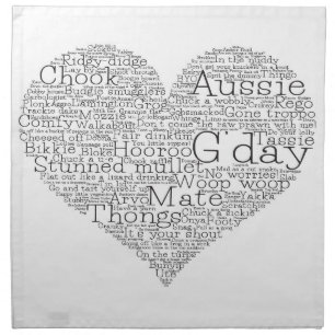 Australian slang heart cloth napkin