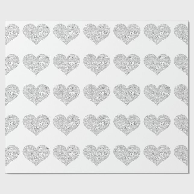 Australian slang heart wrapping paper (Flat)
