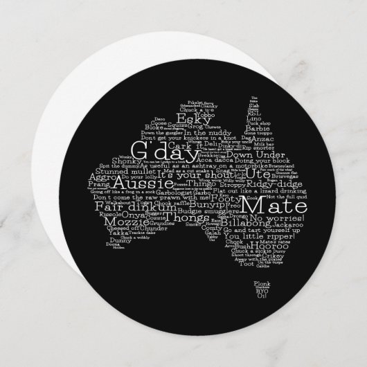 Australian slang map (Front/Back)